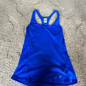 Bright blue athletic tank top